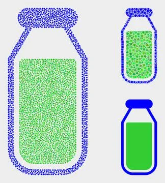Dotted Vector Drinking Bottle Icons Illustrazione stock