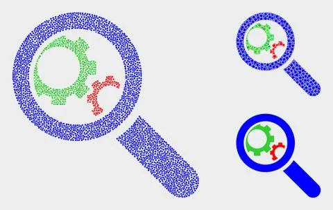 Dotted Vector Explore Gears Icons 스톡 일러스트