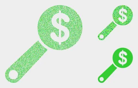 Dotted Vector Financial Audit Icons Stock Illustration
