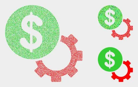 Dotted Vector Financial Options Gear Icons Illustrazione stock