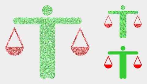 Dotted Vector Judge Icons Illustrazione stock