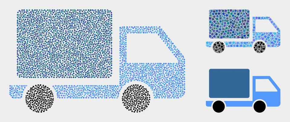 Dotted Vector Lorry Icons Illustrazione stock