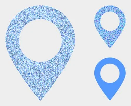 Dotted Vector Map Marker Icons 스톡 일러스트