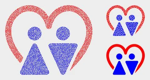 Dotted Vector Married Persons Icons Stock Illustration