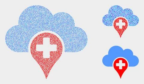 Dotted Vector Medical Cloud Icons Illustrazione stock