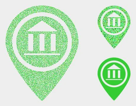 Dotted Vector Museum Map Marker Icons Ilustración de archivo