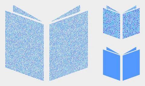 Dotted Vector Open Book Icons Illustrazione stock