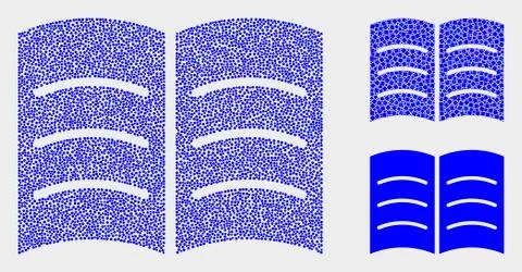 Dotted Vector Open Book Icons Illustrazione stock