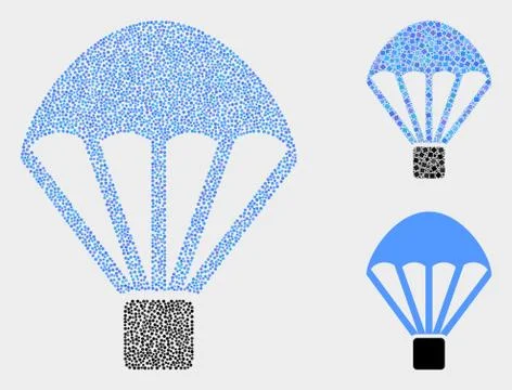 Dotted Vector Parachute Icons Stock Illustration