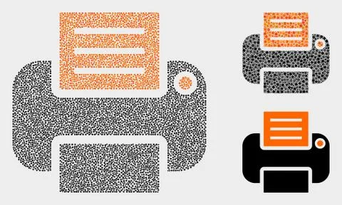 Dotted Vector Printer Icons Stock Illustration