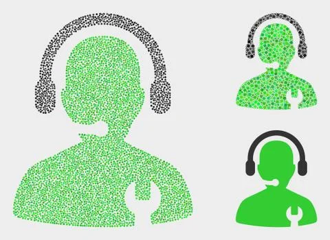 Dotted Vector Repair Service Operator Icons Illustrazione stock