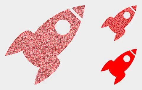 Dotted Vector Rocket Icons Illustrazione stock