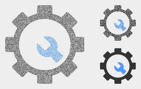 Dotted Vector Setup Tools Icons Illustrazione stock