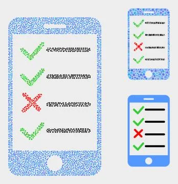 Dotted Vector Smartphone Task List Icons Stock Illustration