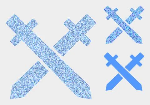 Dotted Vector Swords Icons Illustrazione stock