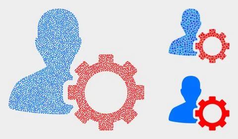 Dotted Vector User Options Gear Icons Illustrazione stock