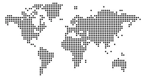 Dotted vector world map design. Stock Illustration