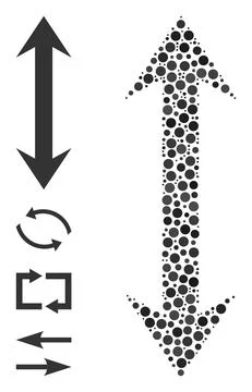 Dotted Vertical Flip Composition of Round Dots with Bonus Icons Stock Illustration