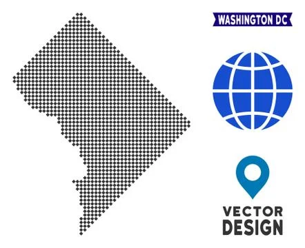Dotted Washington DC Map Illustrazione stock