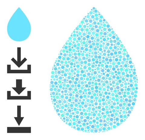 Dotted Water Drop Composition of Rounded Dots with Other Icons 스톡 일러스트