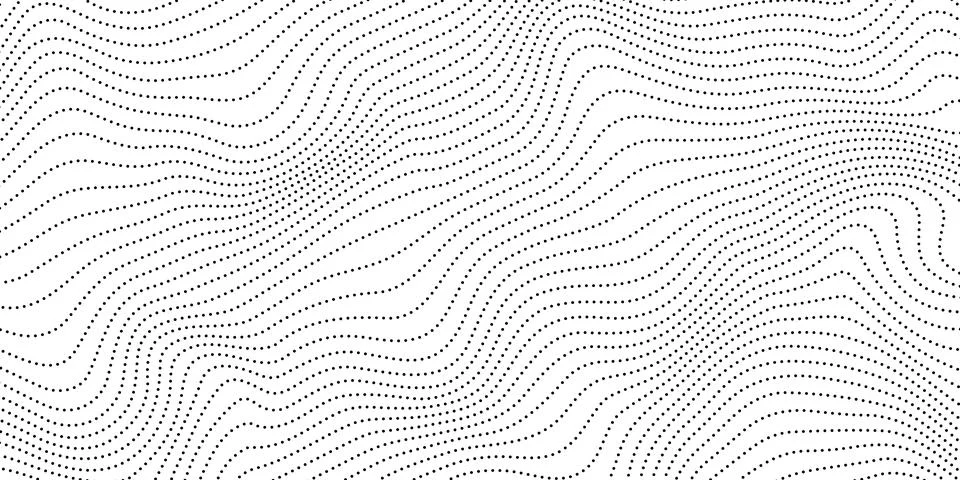 Dotted wave lines background. Abstract stripes texture. Warped and curved lines Stock Illustration