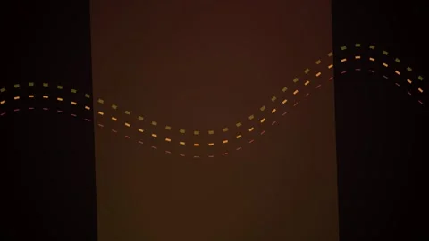 Dotted wave lines moving across dark background in an abstract motion Stock Footage 346334929