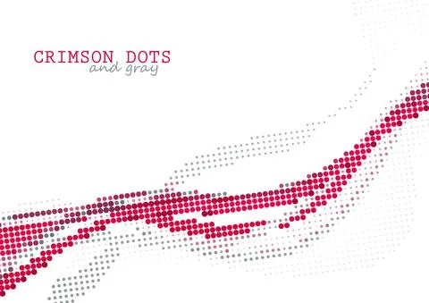 Dotted wave by red and gray dots. Vector graphics Stock Illustration
