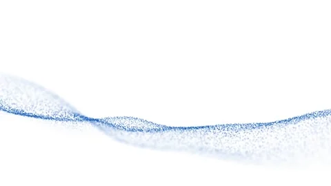Dotted waves slow motion looping on white background Stock Footage 341292804