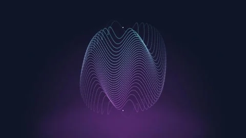 A dotted wireframe apple rotates in a seamless loop Stock Footage 341401599