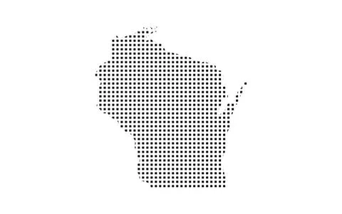 Dotted Wisconsin map. wi map, usa, us Ilustração Stock