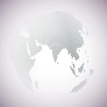 Dotted world globe, light design vector illustration Stock Illustration
