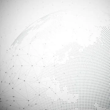 Dotted world globe, light design vector illustration 스톡 일러스트