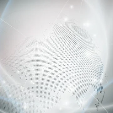 Dotted world globe, light design vector illustration Illustrazione stock