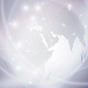 Dotted world globe, light design vector illustration Stockillustratie