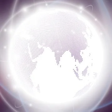 Dotted world globe, light design vector illustration Stock Illustration