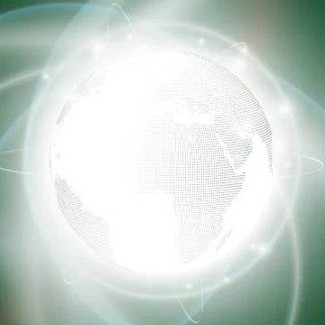 Dotted world globe, light design vector illustration Stock Illustration