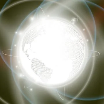 Dotted world globe, light design vector illustration Stock Illustration