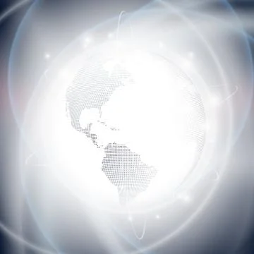 Dotted world globe, light design vector illustration 스톡 일러스트