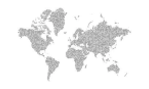 Dotted world map background. Halftone earth map design Illustrazione stock