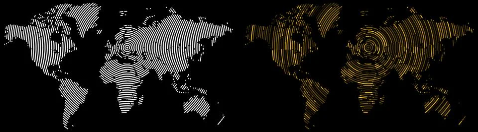 Dotted world map in circle style. A creative circle style dotted vector wor.. Stock Illustration