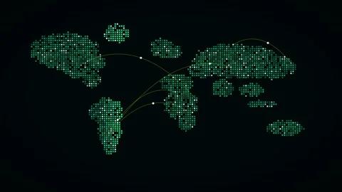 Dotted world map with data sweep matrix Stock Footage 340052884