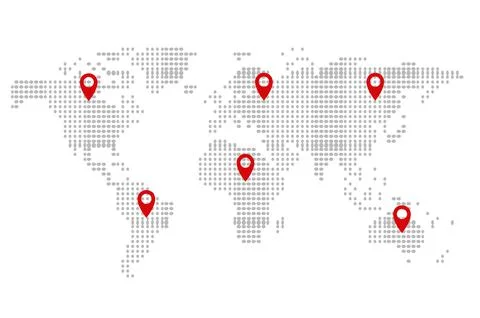 Dotted world map flat vector Stock Illustration