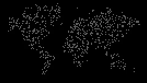 Dotted World Map Stock Footage 76980065