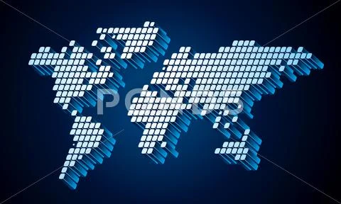 Dotted world map Stock Illustration
