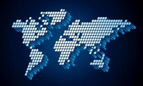 Dotted world map Stock Illustration