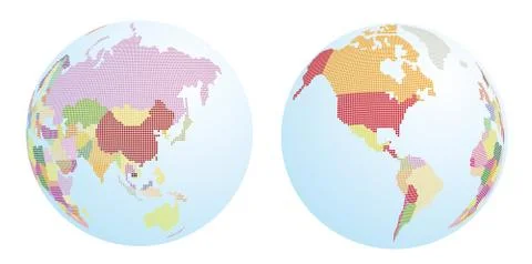 Dotted world map Stock Illustration