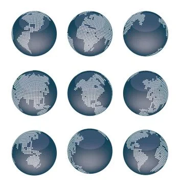 Dotted world map Stock Illustration