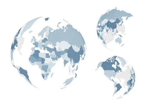 Dotted world map Stock Illustration