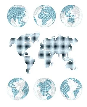 Dotted world map Stock Illustration