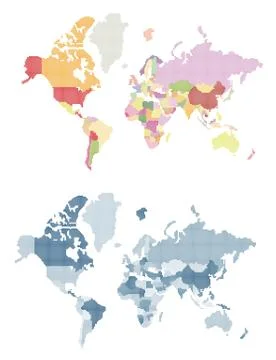 Dotted world map Stock Illustration